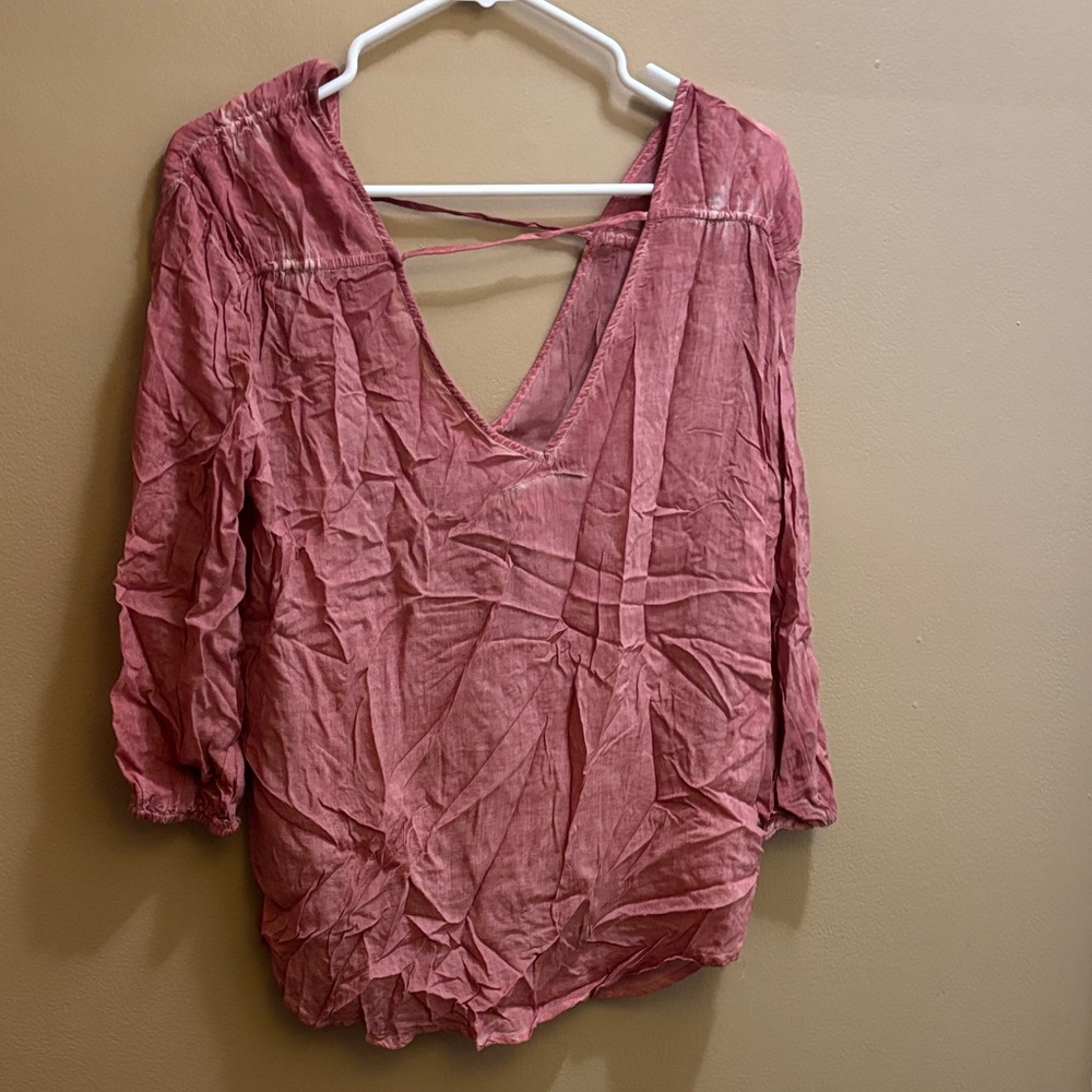 Young Fabulous & Broke Dusty Rose V-Neck Blouse
